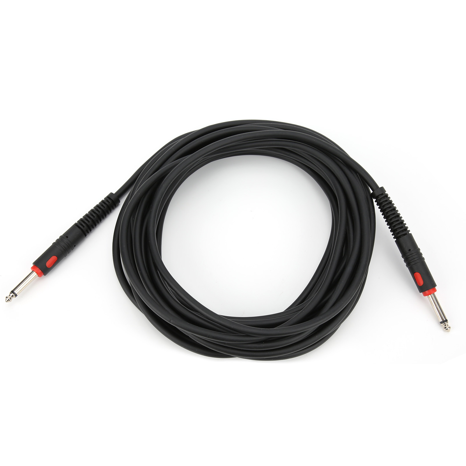 10 M Langes Schwarzes Gitarrenkabel Für Bass Und E-piano Mit Geformtem Stecker