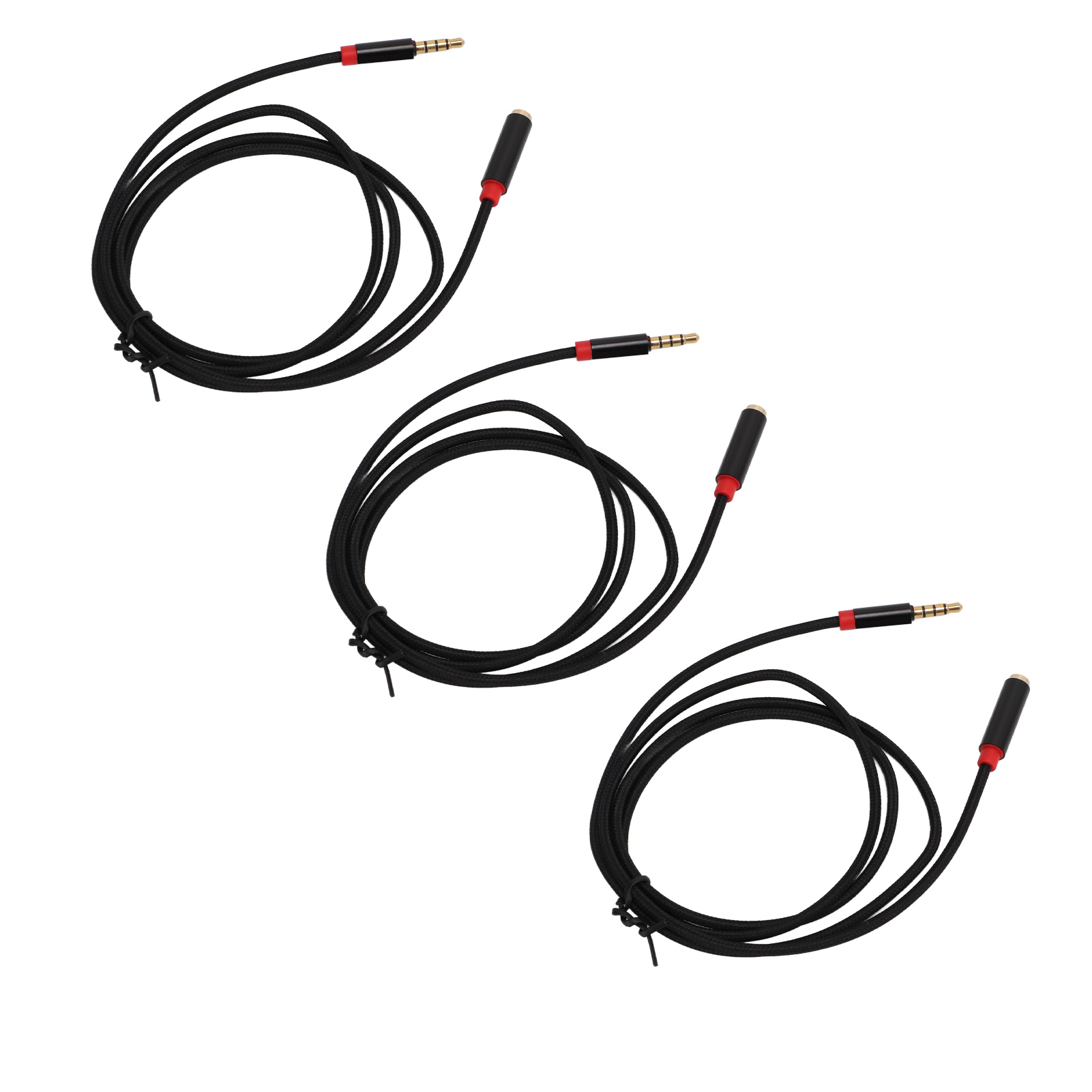 3,5-mm-klinkenstecker, 4-polig, 3-teilig, Geflochtenes Nylon-audiokabel Für Mikrofon, Telefon Und Soundkarte