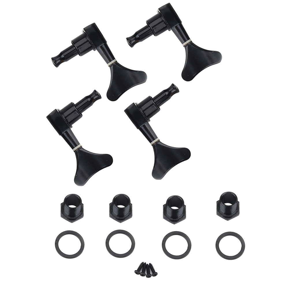 Schwarze Zinklegierung 2l + 2r E-bass-mechaniken, Geschlossene Mechaniken
