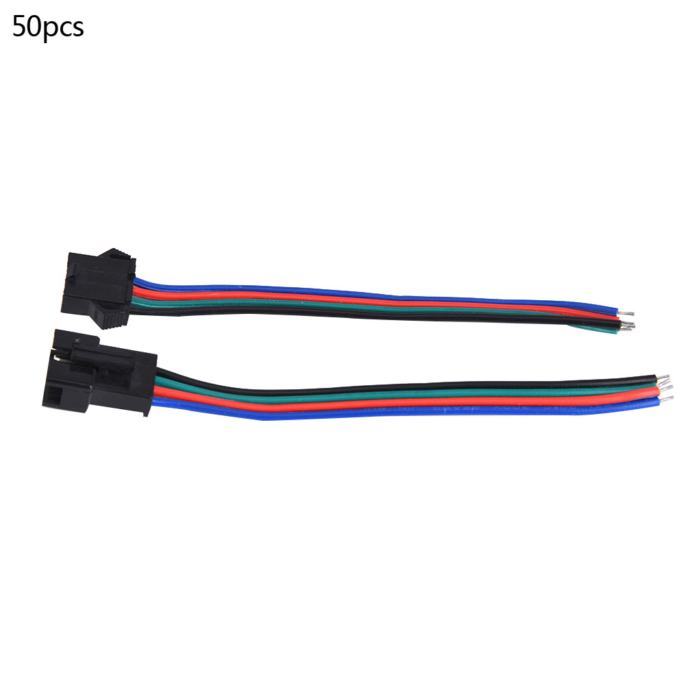 4-poliges Anschlusskabel (stecker/buchse) Für Led-streifen, 50 Adernpaare, Verzinnter Kupferkern, 10 Cm Länge