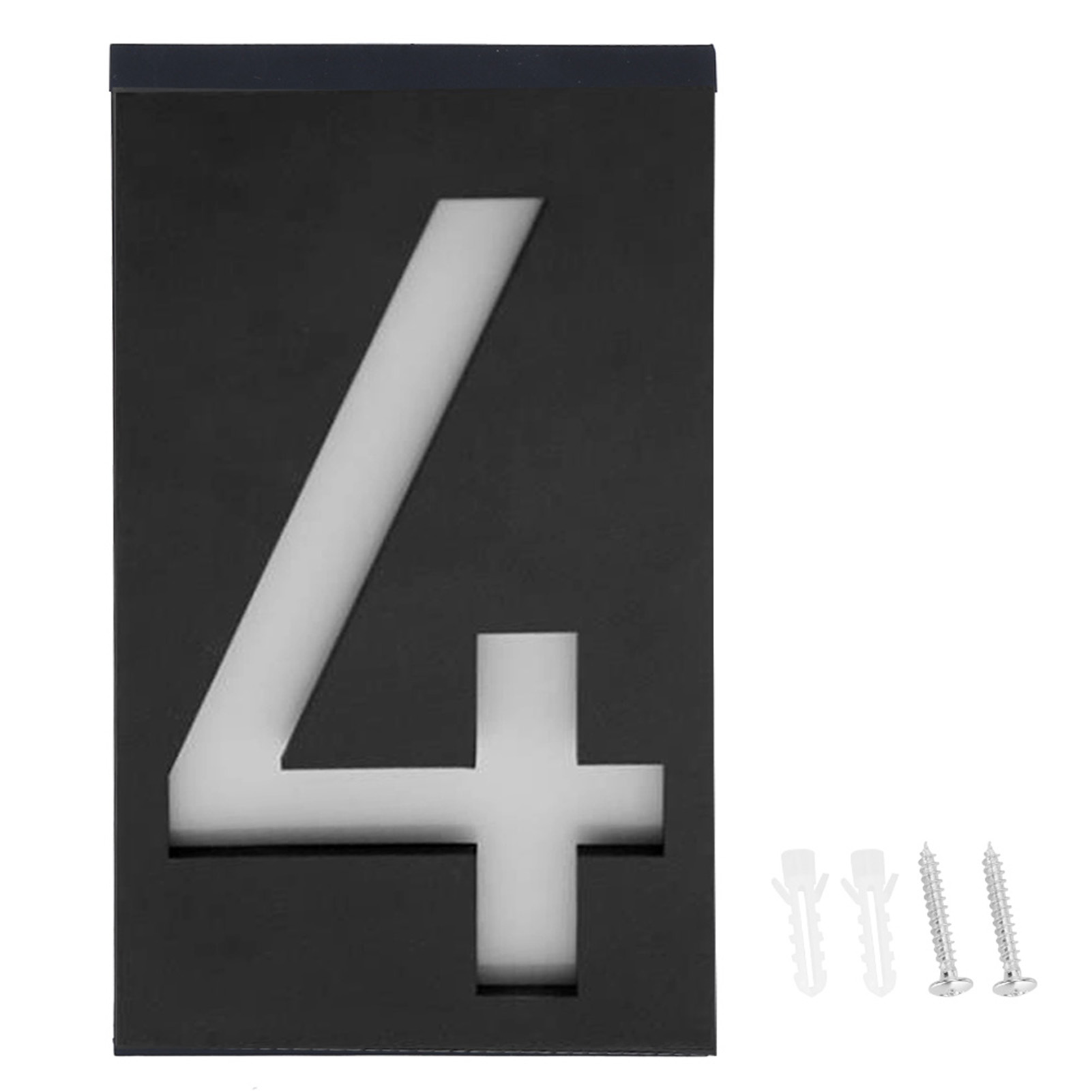 Solarbetriebenes Led-adressschild Für Haus, Hotel, Geschäft – Nummer 4, Außenbeleuchtung