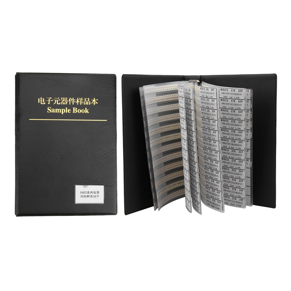Kondensatorsatz 0402, 80er-set, Muster-sortiment Elektronischer Bauteile, Schwarz