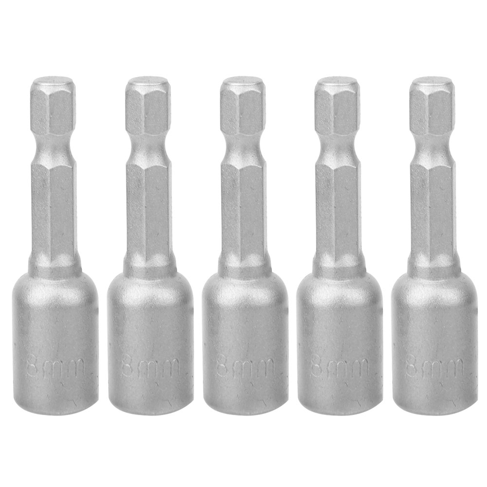 50-mm-magnet-sechskantnuss, Geschwärzte Oberfläche, 8 Mm, 5er-pack