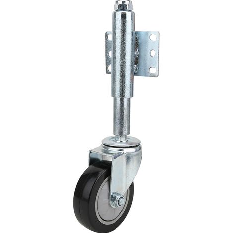 4" Schwarze, Federbelastete Türrolle, Pvc-rad, Maximale Traglast 120 Kg, Federrollen