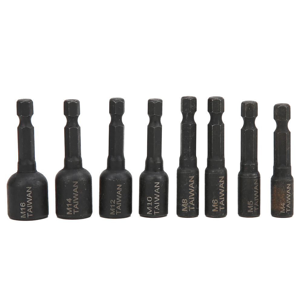 8-teiliges Set Hochfester 1/4"-sechskant-schlagschrauber-einsätze Aus Legiertem Stahl Für Druckluftschrauber-zubehör