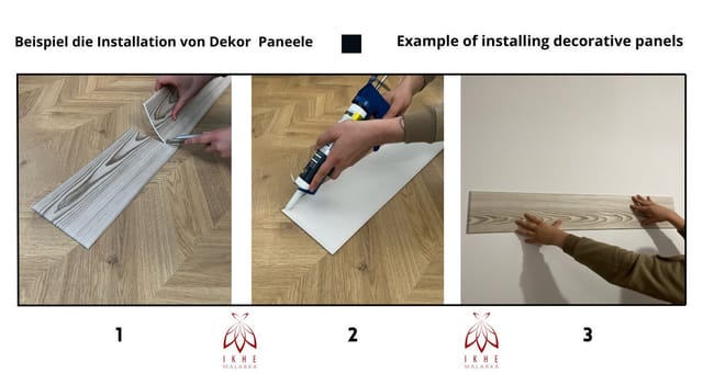 IKHEMalarka Wandpaneel Deckenpaneele Styropor Polystyrol XPS Decke Wand, BxL: 16,7x100 cm, 0,16 qm, (0.167m², 1-tlg., 1 Stück = 100x16,7cm x 3mm Materialstärke)