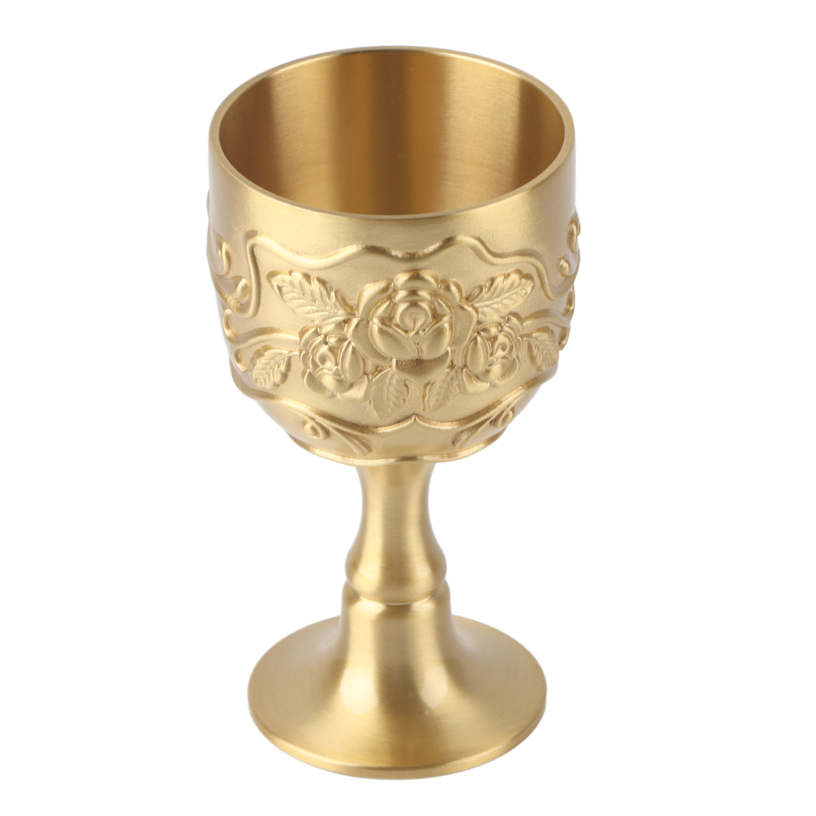 Vintage-messingbecher Mit Geprägter Rosette Für Wein, Whisky Oder Milchtee – Schnapsglas-idee Für Partys