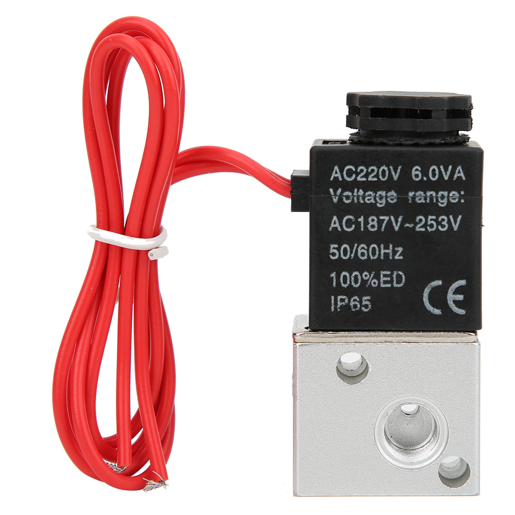 Direktmagnetventil 3/2" Aluminiumlegierungsgehäuse Wasser Luft Öl G1/8 Ac220v