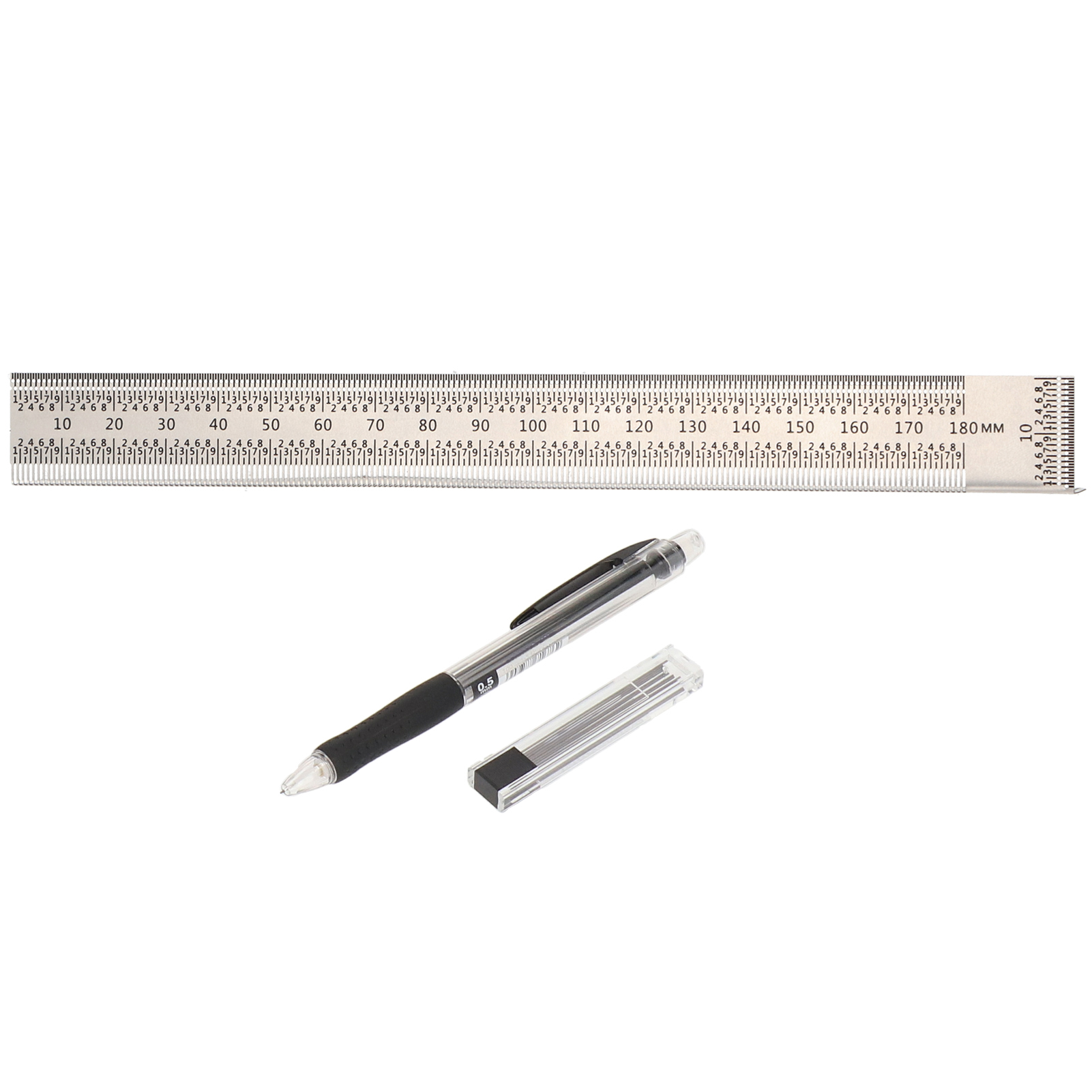 Präzisionslineal Aus Edelstahl Zum Anzeichnen, Für Holzbearbeitungs- Und Heimwerkerwerkzeuge, 180 Mm