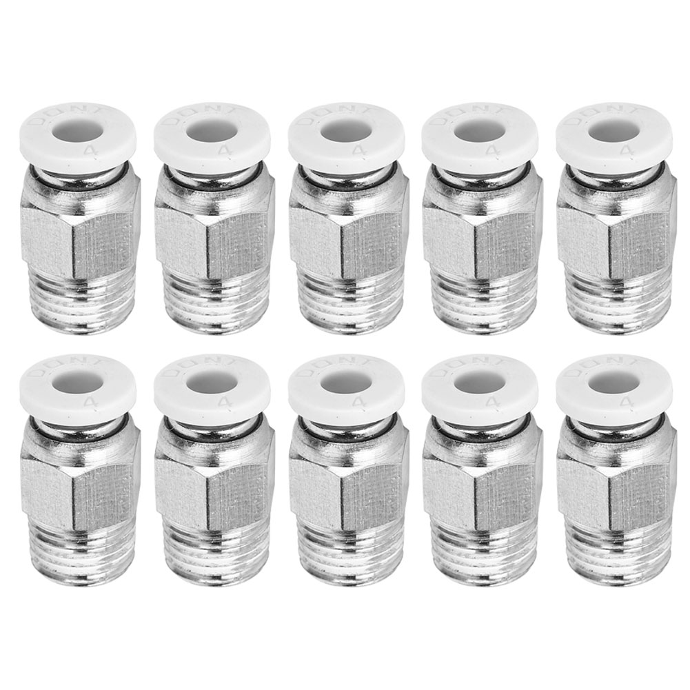 10 Stück Gerade Pneumatische Verschraubungen M10 Gewinde Silber 3d-druckerzubehör Pc4-01