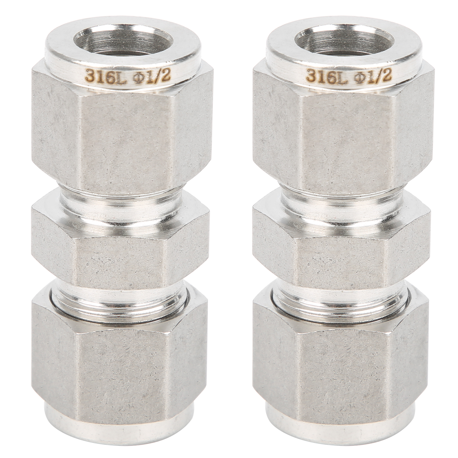 Stück 316 Edelstahl-klemmringverschraubung, Gerader Adapter Für Rohre (1/2" Durchmesser)