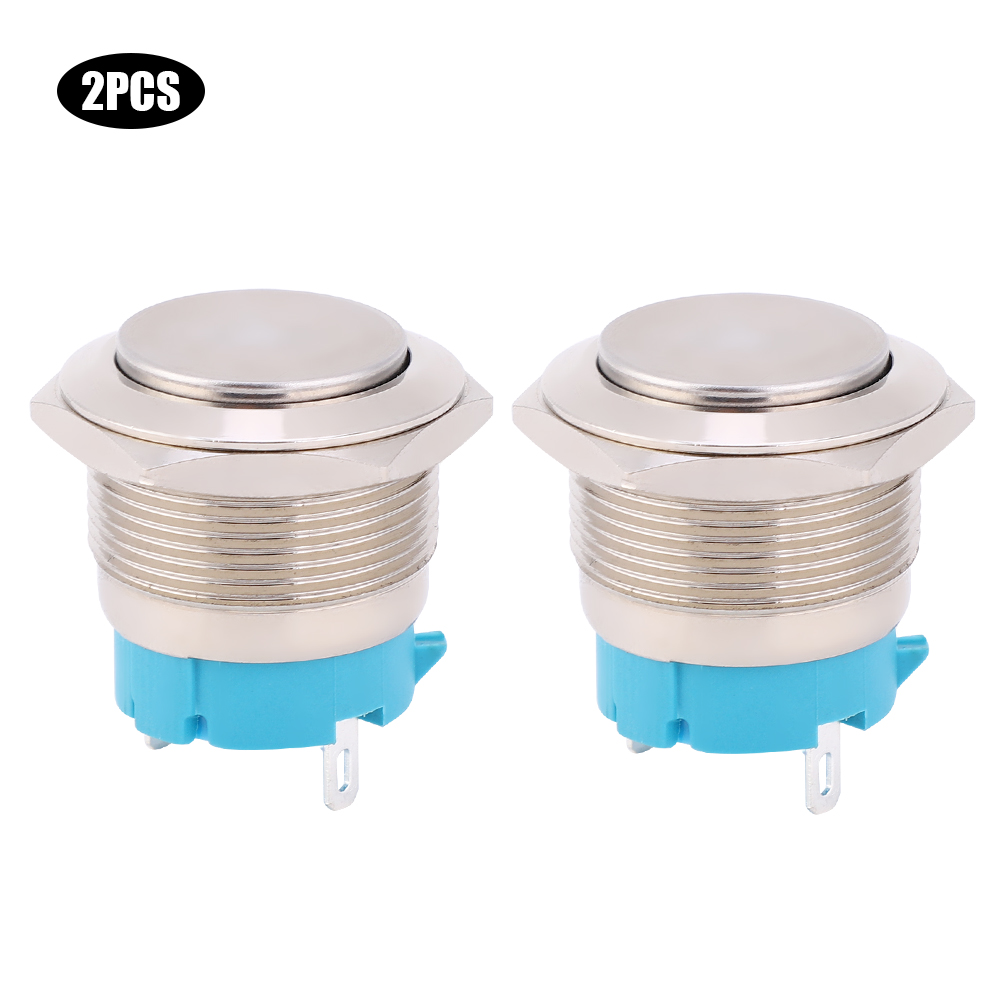 Stück Wasserdichte Metall-momentantaster Mit Hohem Druckkopf, 2 Pins, 22-mm-bohrung