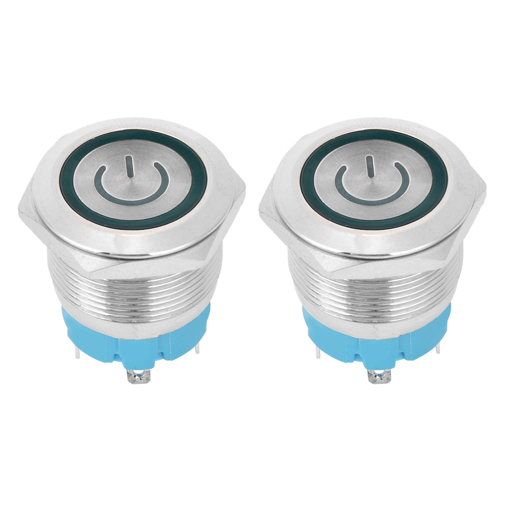 Stück 4-polige 22-mm-drucktaster, Grüne Led, 3–6 V Dc Für Stromsignal