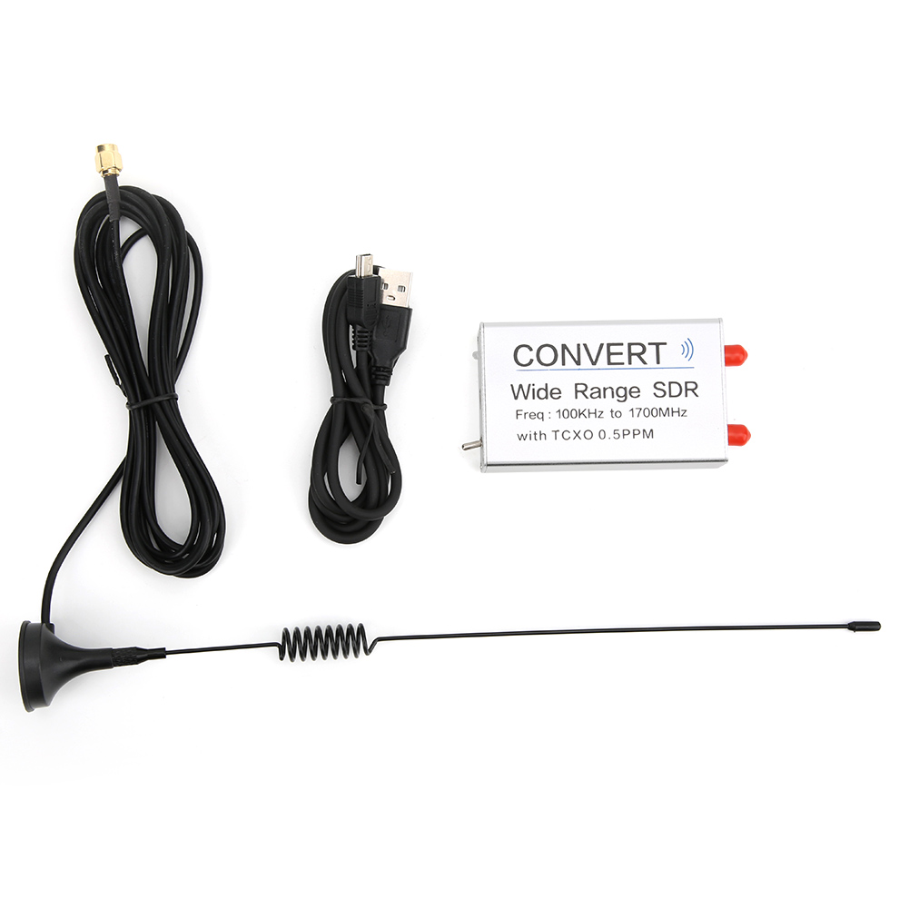 Rtl-usb-sdr-empfänger (100 Khz–1,7 Ghz) Aus Silberfarbener Aluminiumlegierung Mit Hf/uv-antenne