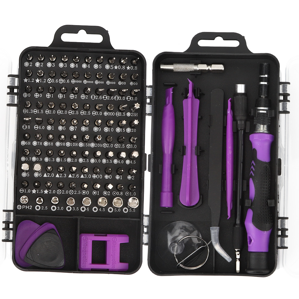 115-teiliges Multifunktions-schraubendreher-set Für Uhren- Und Handy-reparaturen, Lila Handwerkzeug