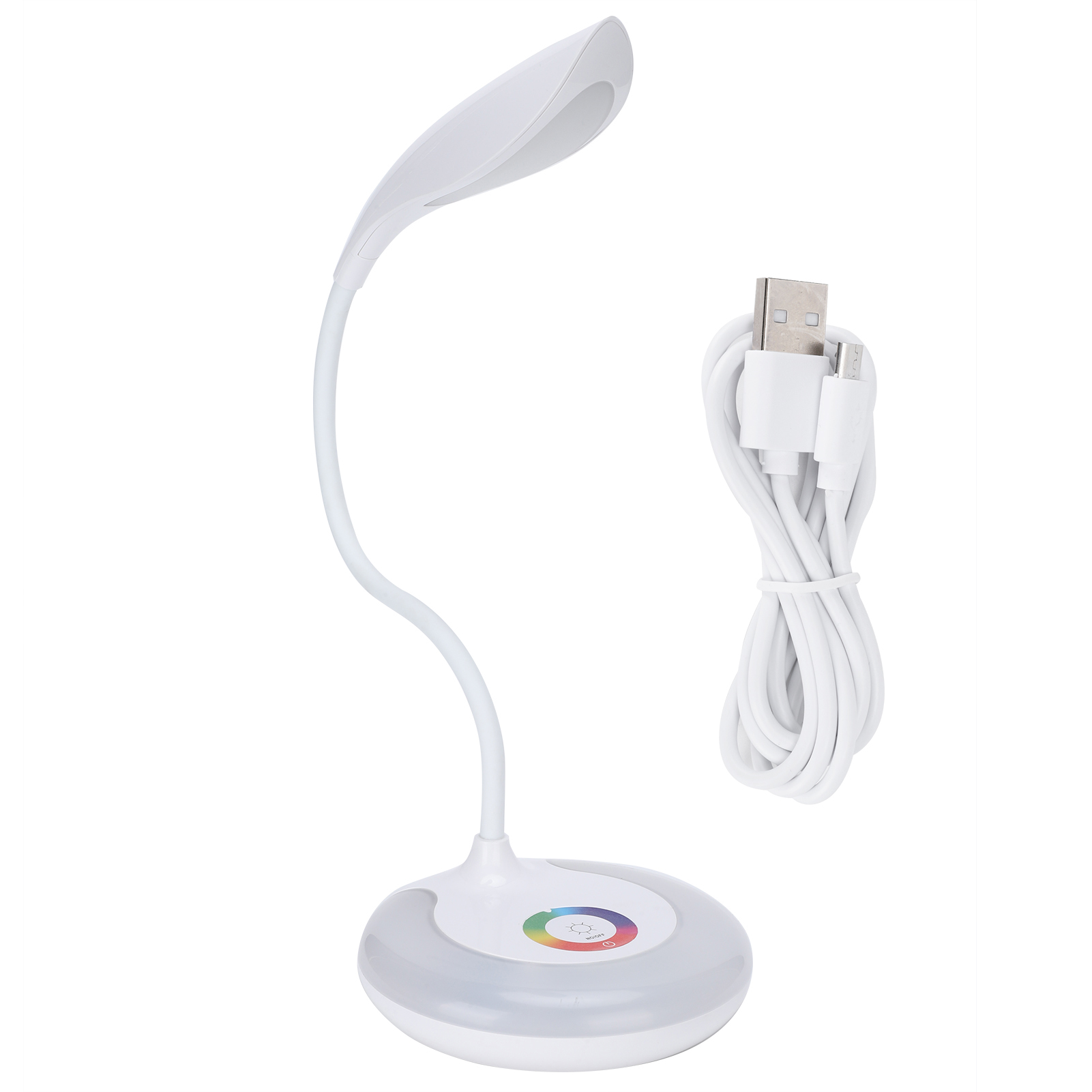 Led-schreibtischlampe Mit Touch-steuerung, Rgb-beleuchtung Und Dimmfunktion – Augenschonende Leselampe (zum Einstecken)