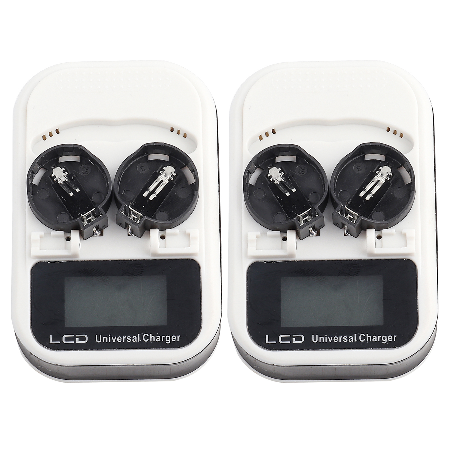 2-teiliges Lcd-ladegerät Für Lir2016-, Lir2025- Und Lir2032-knopfzellenbatterien, Eu-stecker 100–240 V