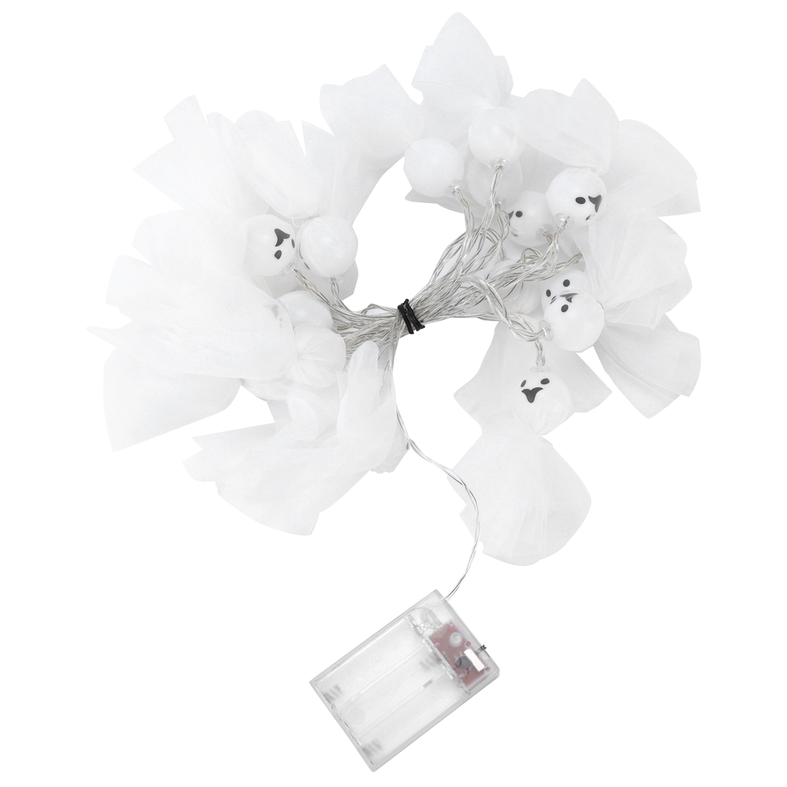 Mini-led-skelettlampe Für Unterwegs – Preiswerte Halloween-dekoration, Leuchtender Stoffschädel-geist