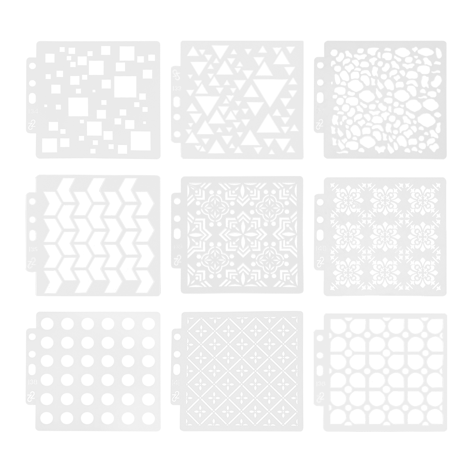 Wiederverwendbare Schablonen Zum Zeichnen Und Scrapbooking, Ideal Für Kunstprojekte Und Zum Dekorieren Von Notizbüchern.