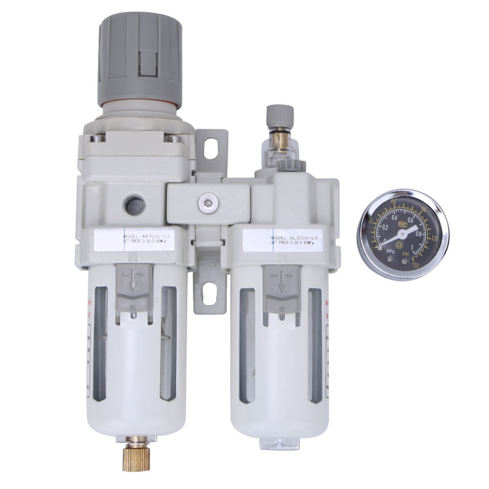 Druckluftreglerfilter Mit Wasser-öl-abscheider Und Manometer, 3/8 Bspt-anschluss Ac3010-03