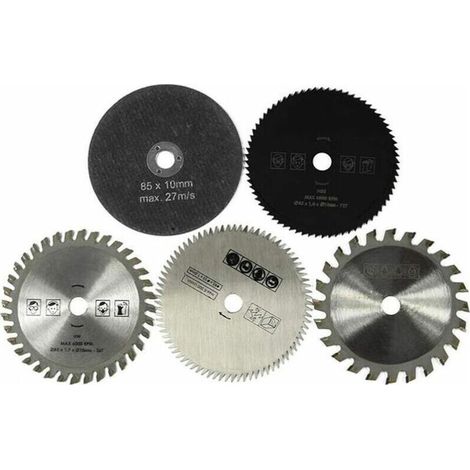 Sabir 5-teiliges Set, 85 Mm Durchmesser, 10 Mm Innendurchmesser, Rotierende, Kleine Kreissägeblätter Aus Hartmetall, Rotierende Schneidwerkzeuge