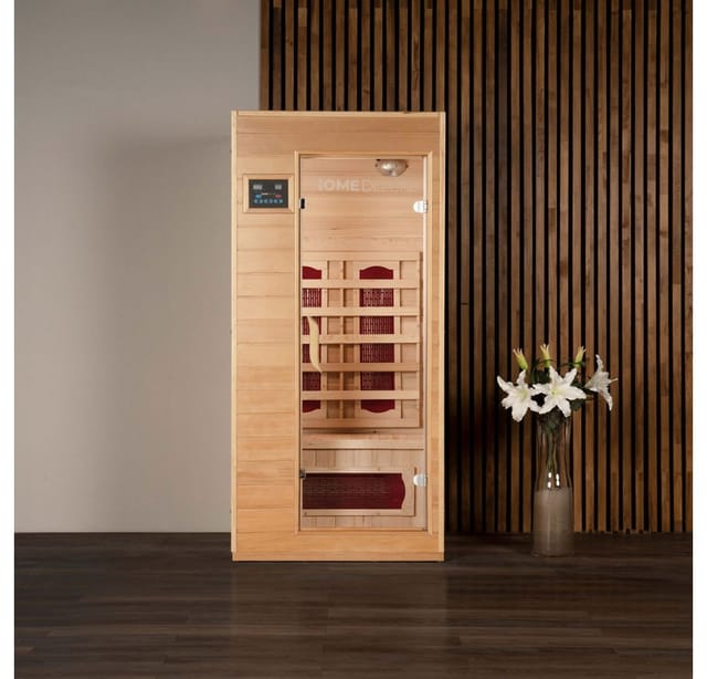 HOME DELUXE Infrarotkabine REDSUN - S, BxTxH: 90 x 90 x 190 cm, 50 mm, für 1 Person, 4 Hochleistungs-Infrarotstrahler, Infrarotsauna