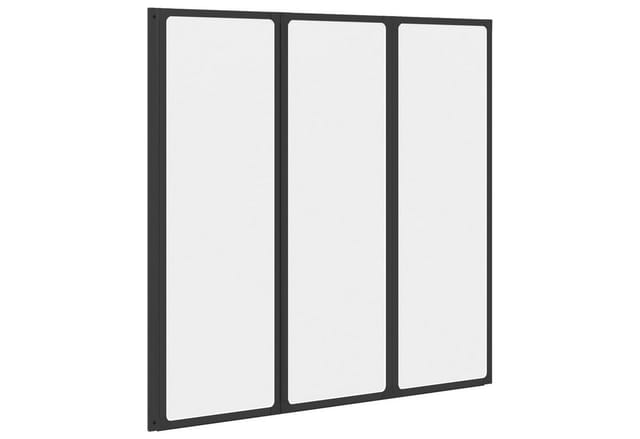 vidaXL Duschwand Duschwand Schwarz 120 x 2 x 117 cm Aluminium und PP, (1 tlg)
