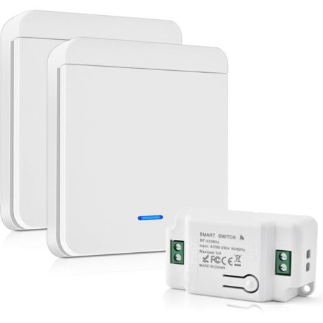 Interrupteur D'Éclairage Radio 10a 230v Kit Interrupteur Sans Fil Sans Pile 200-2000w Interrupteur Va Et Vient Sans Fil Sans Câble Interrupteur Sans Fil Exterieur