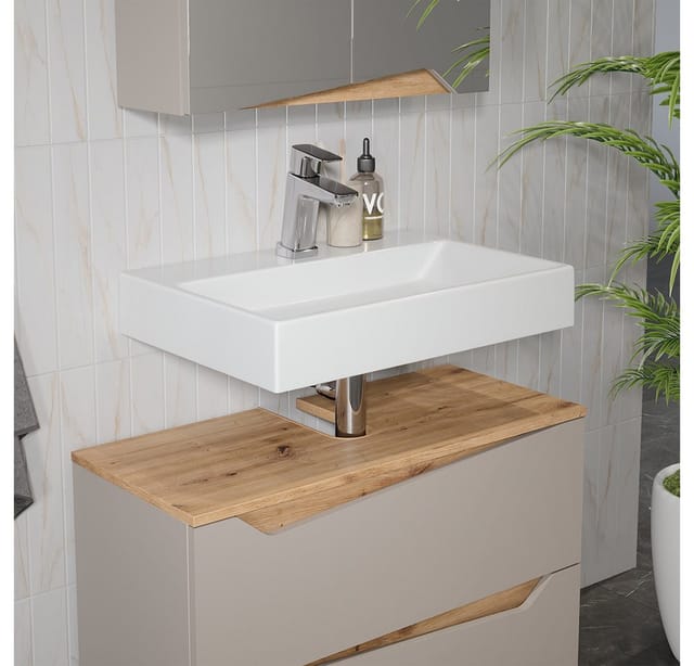 Vicco Badmöbel-Set Marelle, Greige/Artisan, 2 Teile, (2-St., 2er Set)