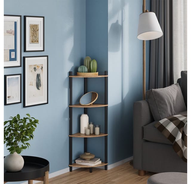 Vicco Eckregal Bivio, Goldkraft Eiche/Anthrazit, 29 x 102.5 cm mit 4 Ablagefächern, 1-tlg.