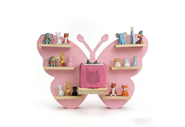 relaxdays Kinderregal Toniebox Regal, Schmetterling