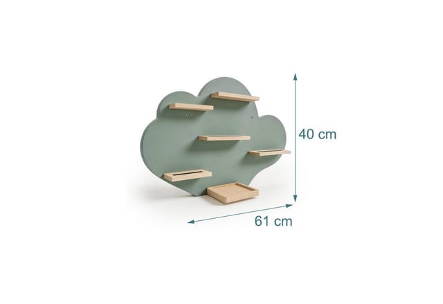 relaxdays Kinderregal Toniebox Regal Wolke, salbei.
