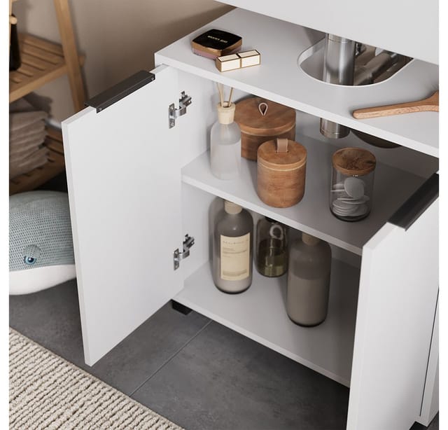 Vicco Waschbeckenunterschrank Alina, Weiß, 60 x 60 cm mit Türen