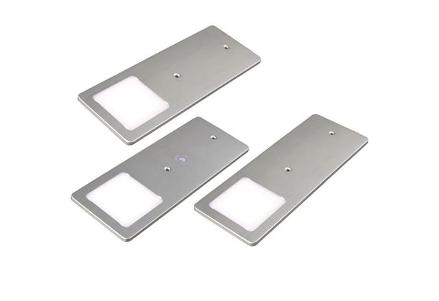 kalb LED Unterbauleuchte Silber 5W - sehr flache Küchenleuchte mit Touch-Dimmfunktion, 3er Set neutralweiß, neutralweiss
