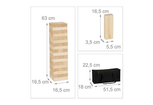 relaxdays Stapelspielzeug XL Wackelturm Holz