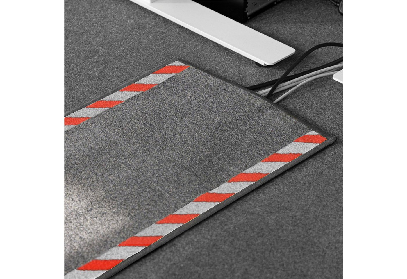 Floordirekt Bodenschutzmatte Kabelmatte mit Warnumrandung, Matte, waschbar Bild 5