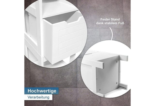 osoltus Badregal osoltus Badschrank Hochschrank Badregal Hampton 144 cm Holz Weiß