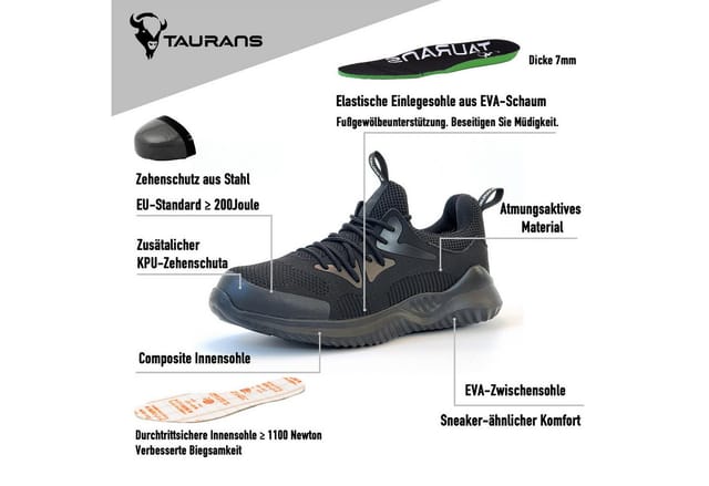 Tricetops CM232 Sicherheitsschuhe S1P Arbeitsschuhe Herren metallfreie Arbeitsschuh