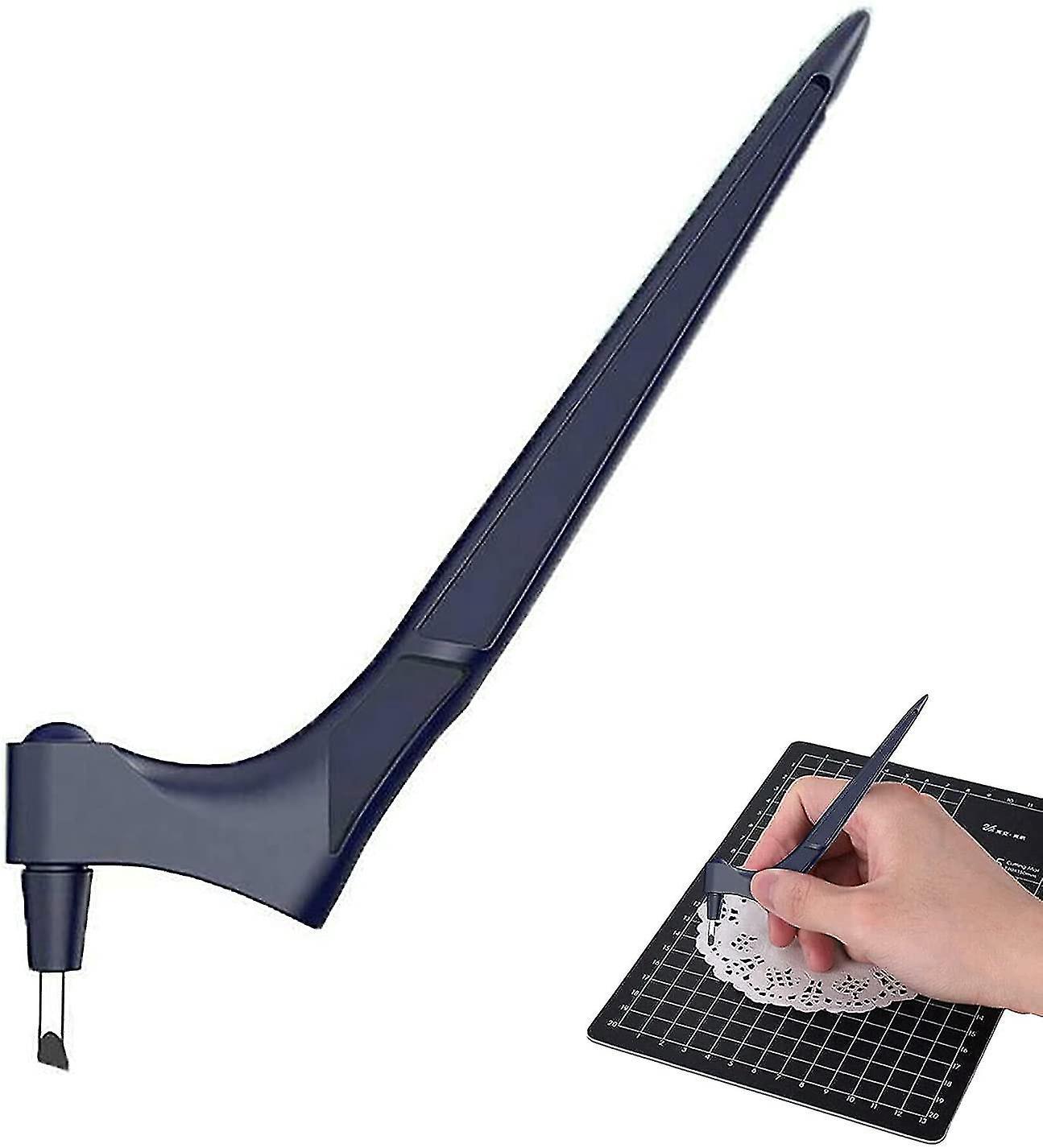 Papierschneidemesser Mit Rotationsfunktion, Bastelmesser, Schnitzmesser Mit 3 Klingen, Blau