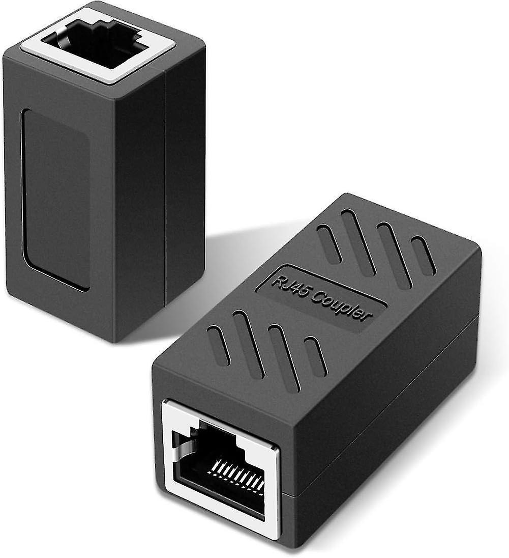 2-teiliger Rj45-stecker, Ethernet-kabelverlängerungsadapter (schwarz), Buchse-zu-buchse