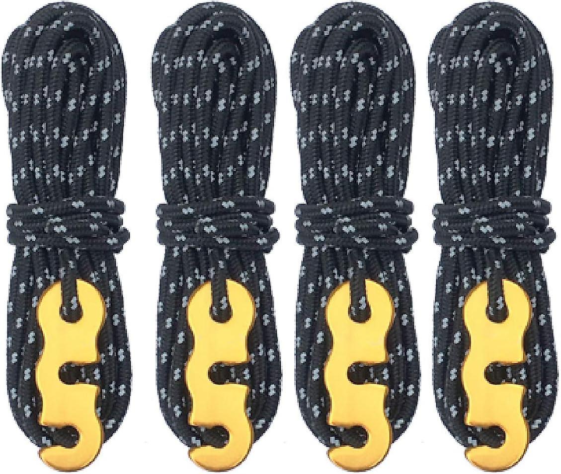 Set Mit 4 Reflektierenden Nylon-zeltseilen, 4 M Lang, Mit Spannern Für Camping, Planen, Wandern Und Markisen