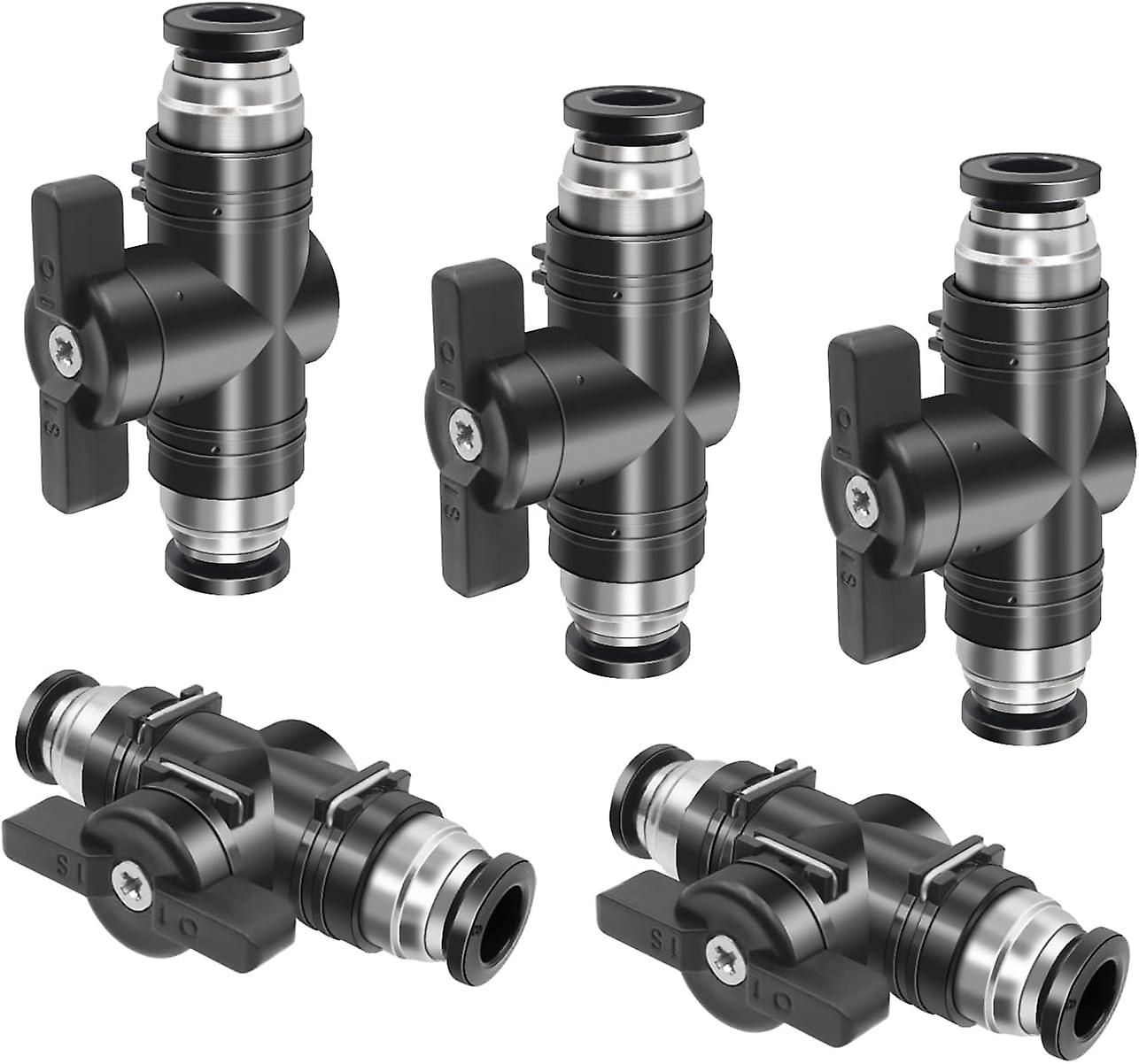 Satz Mit 5 Pneumatischen Schnellkupplungen (6 Mm) Mit Kugelhahn Und Handsteuerung