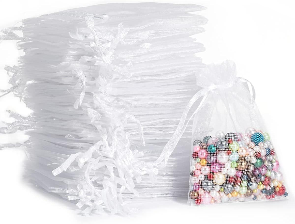 Packung Mit 50 Kleinen Weißen Organzabeuteln Für Schmuck, Hochzeitsgeschenke Und Andere Präsente.
