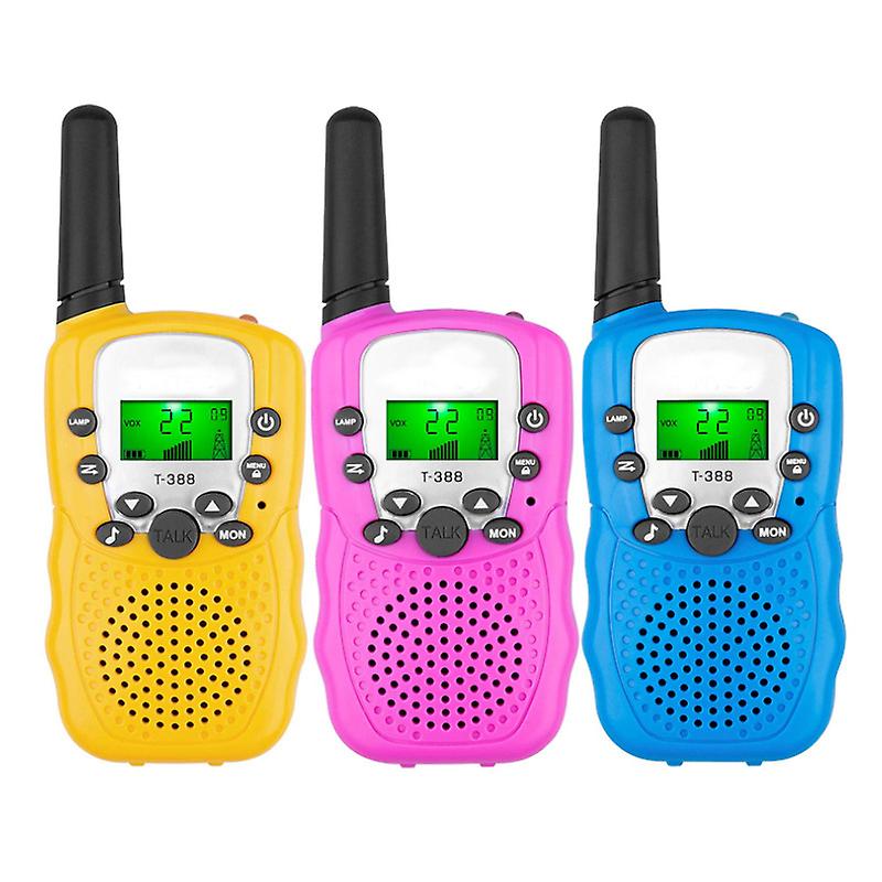 Set Aus 3 Kinder-walkie-talkies, Ideal Für Outdoor-abenteuer: 8-kanal-zweiwegfunkgeräte, Hintergrundbeleuchtete Lcd-taschenlampe, Geschenkspielzeug Für Kinder Von 3 Bis 12 Jahren (camping).