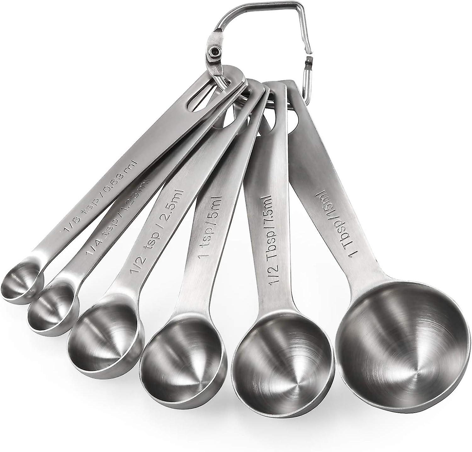 Set Mit 6 U-taste Messlöffeln Aus Edelstahl (1/8, 1/4, 1/2)