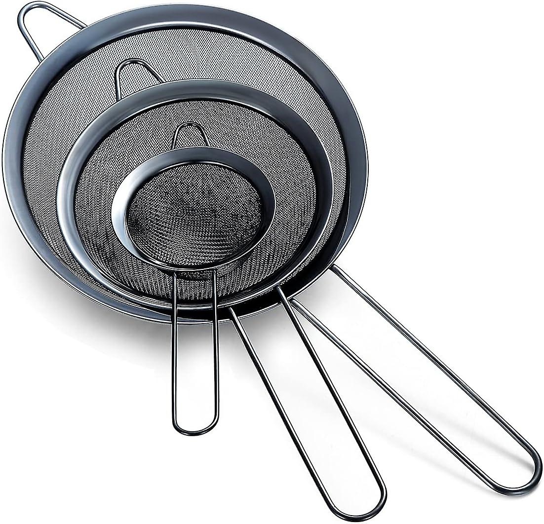 Set Mit 3 Edelstahl-sieben Aus Feinstem Netzgewebe Zum Kochen, Für Tee Und Pasta