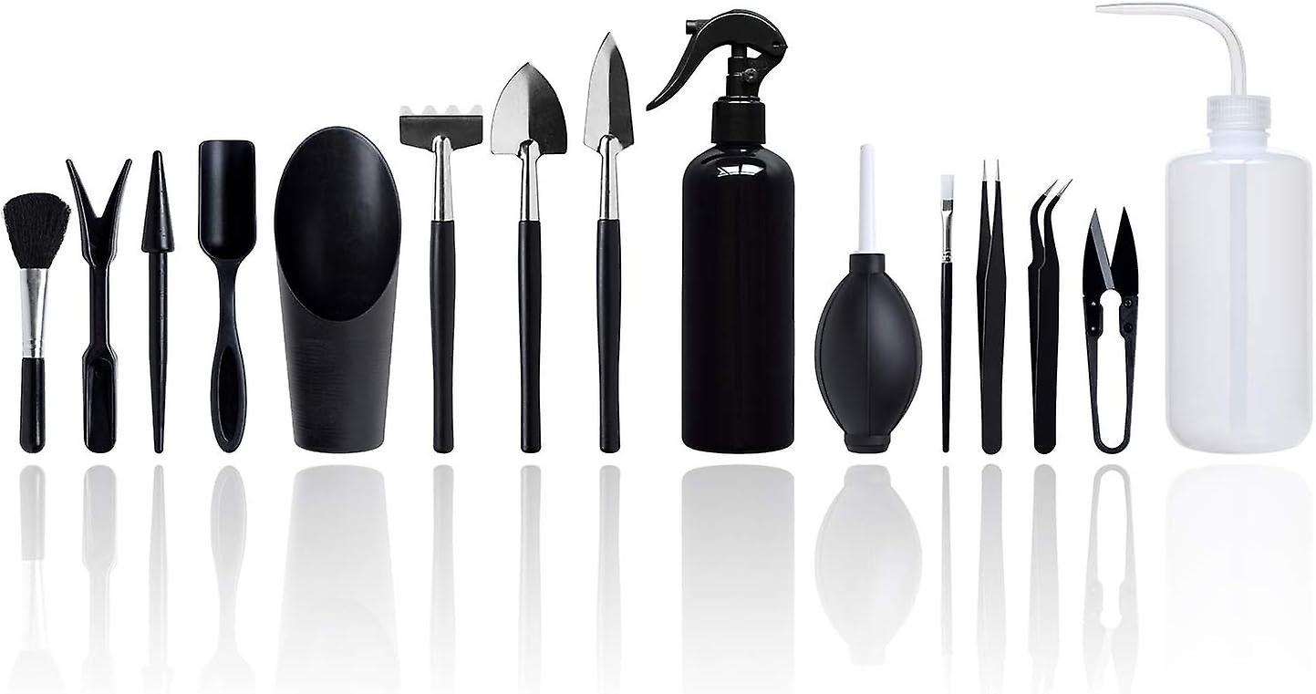Set Mit 15 Mini-gartenwerkzeugen Für Sukkulenten, Ideal Für Die Pflege Und Das Umtopfen Von Zimmerpflanzen In Feengärten