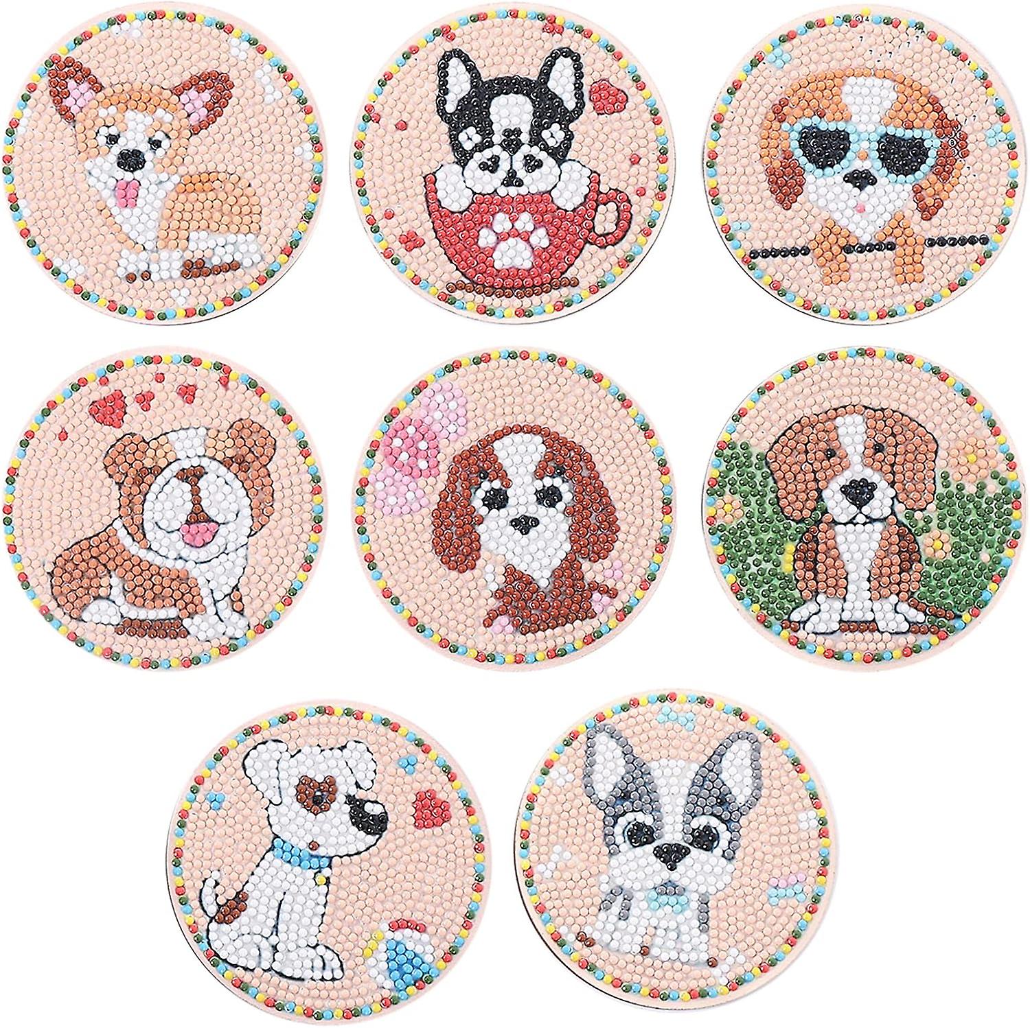 Diy 5d Diamantmalerei Untersetzer-set - Tiermotiv (hunde)