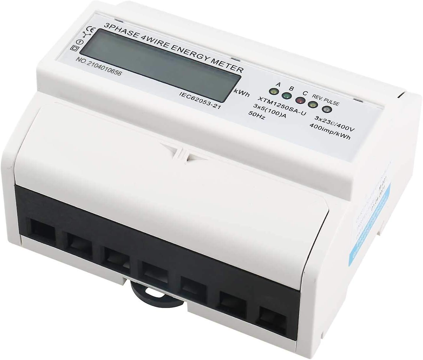Dreiphasiger, 4-adriger Digitaler Energiezähler Auf Din-schiene Mit Lcd-anzeige Für Energiemanagementsysteme (5-100 A)