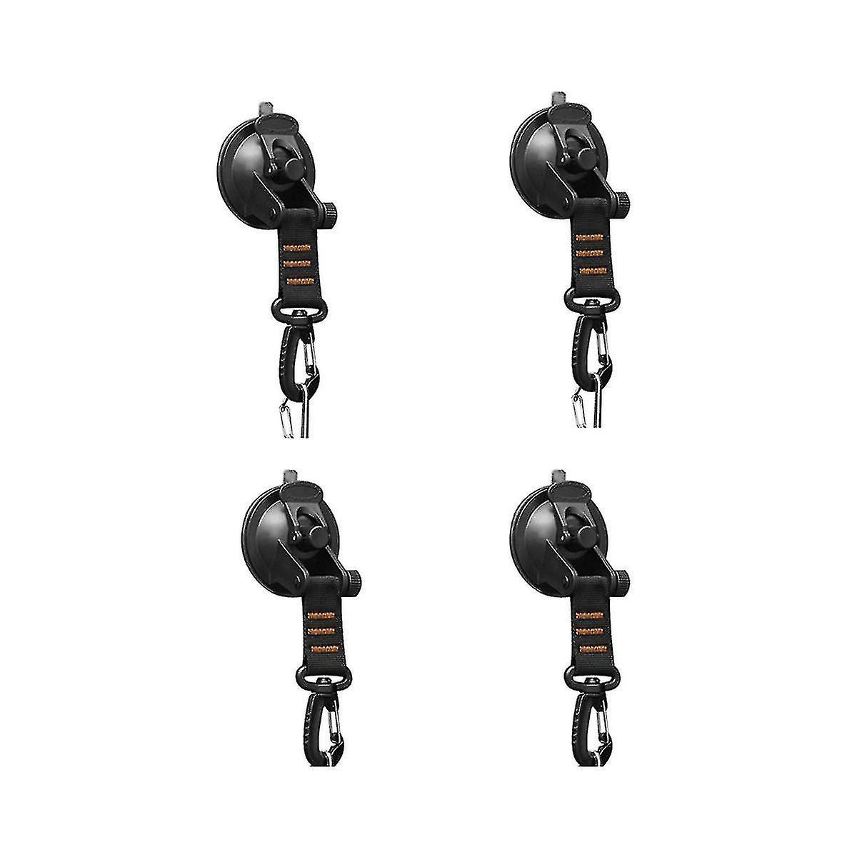 Set Mit 4 Robusten Saugnäpfen Mit 360° Drehbarem D-ring Für Camping Und Auto. Saugnapfhalterung Für Autos.
